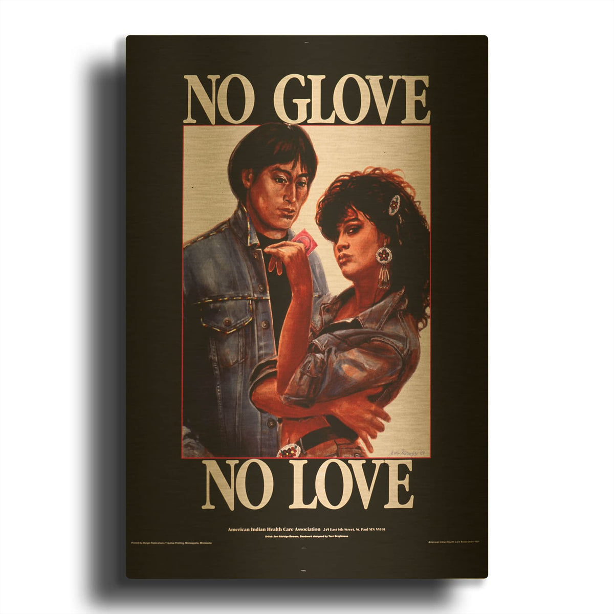 'No Glove No Love' By Luxe Gold Metal Wall Art