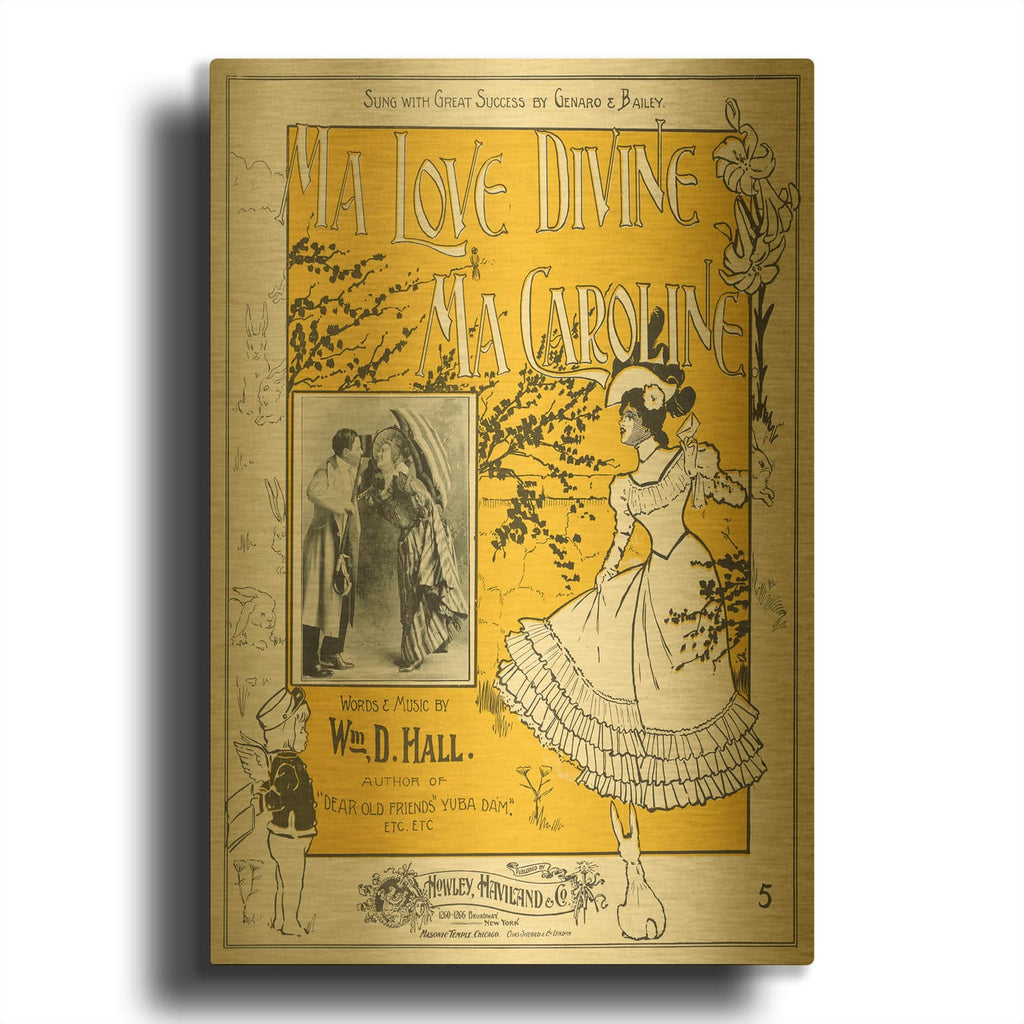 'Ma Love Divine, Ma Caroline (1899)' By Luxe Gold Metal Wall Art