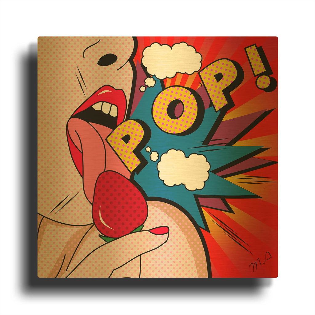 'Pop' By Mark Ashkenazi Gold Metal Wall Art