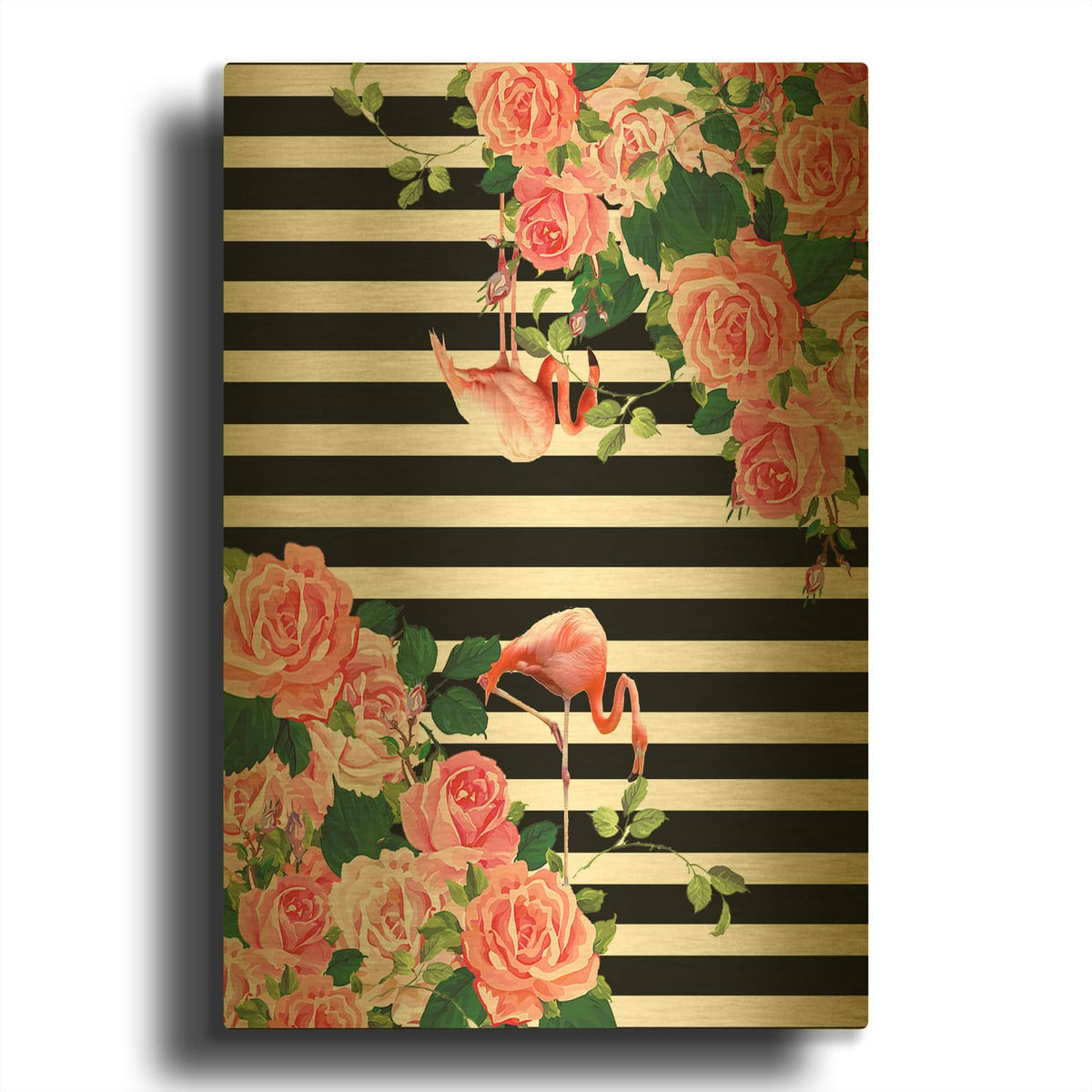 'Flamingo Tropical' By Mark Ashkenazi Gold Metal Wall Art
