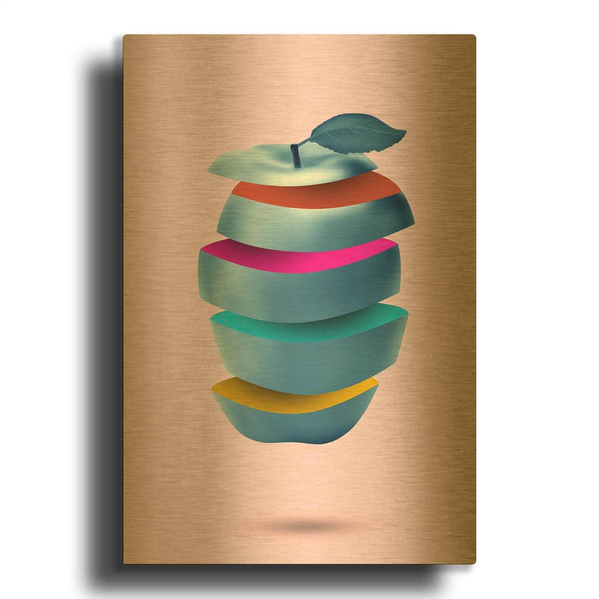 'Appele' By Mark Ashkenazi Gold Metal Wall Art
