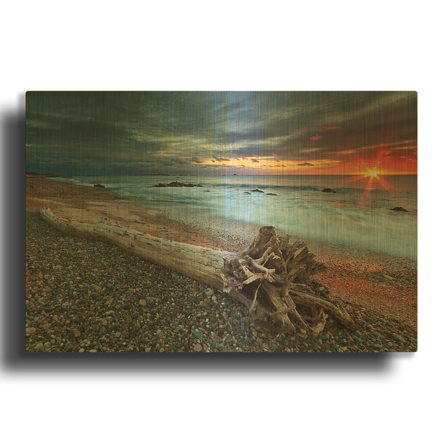 'Sakonnet Driftwood' By Kathrine Gendreau Gold Metal Wall Art