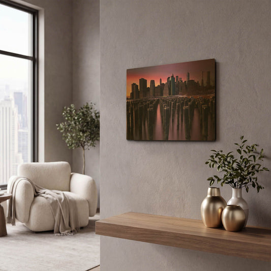 'Manhattan Glow' By Kathrine Gendreau Gold Metal Wall Art