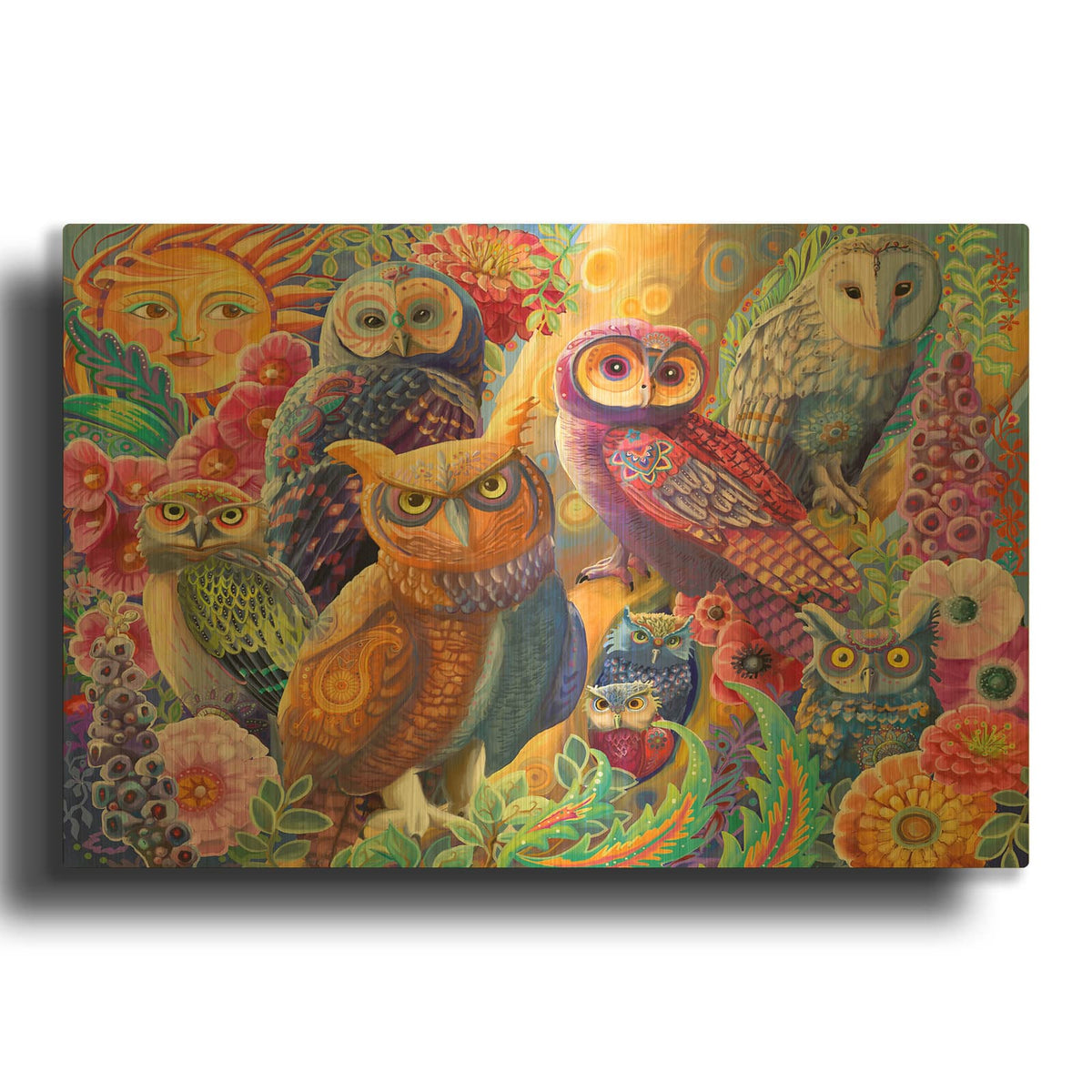 'Owl Autonomy' By Laura Audi Gold Metal Wall Art