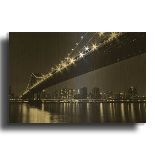 'Manhattan Bridge' By Kathrine Gendreau Gold Metal Wall Art