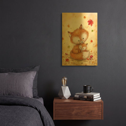 'Fox 2' By Makiko Gold Metal Wall Art