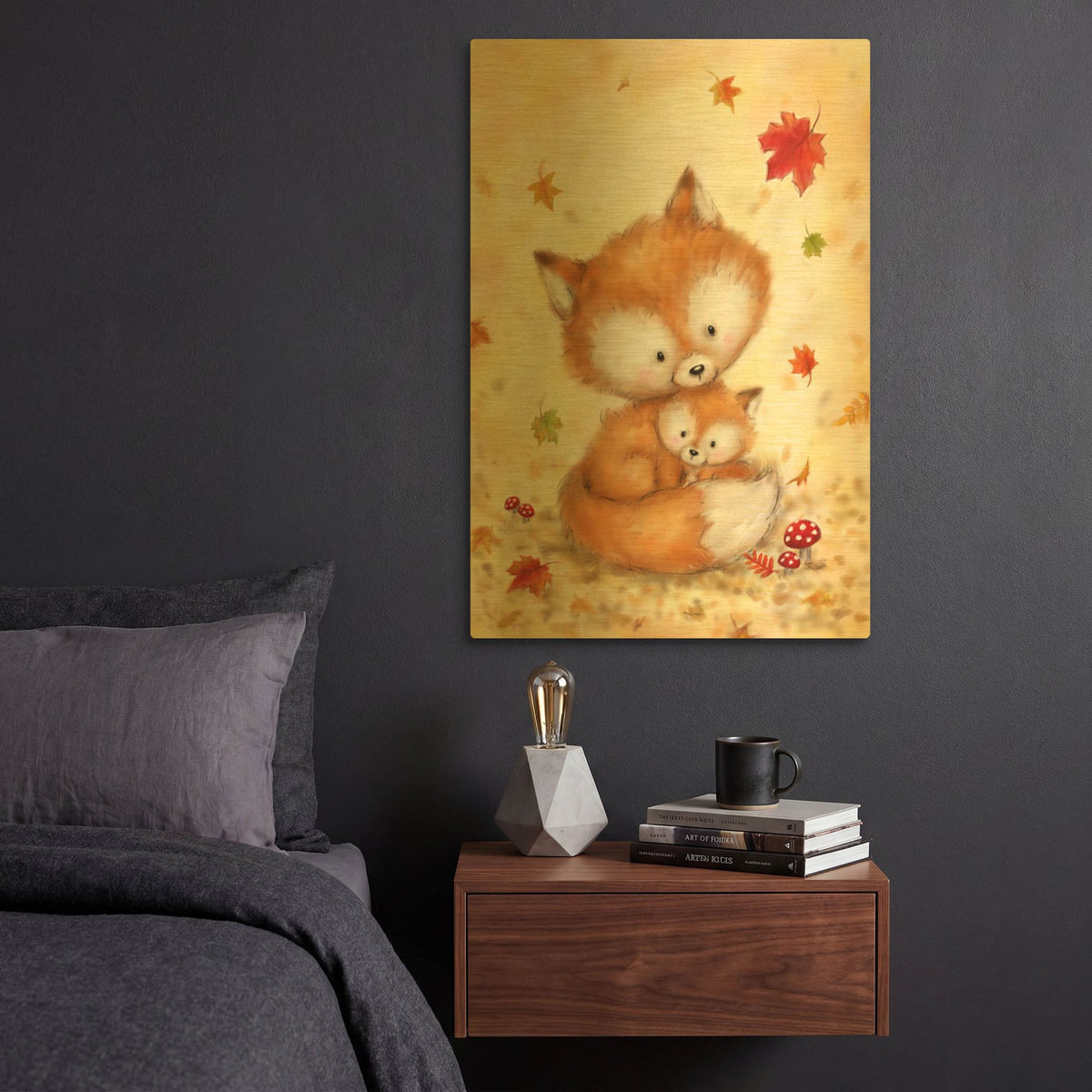 'Fox 2' By Makiko Gold Metal Wall Art