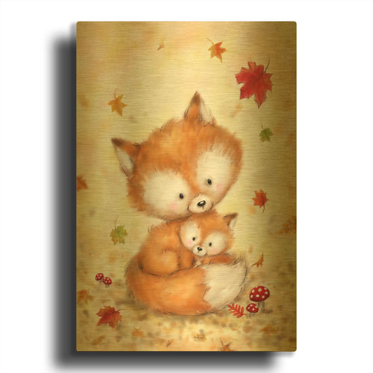 'Fox 2' By Makiko Gold Metal Wall Art