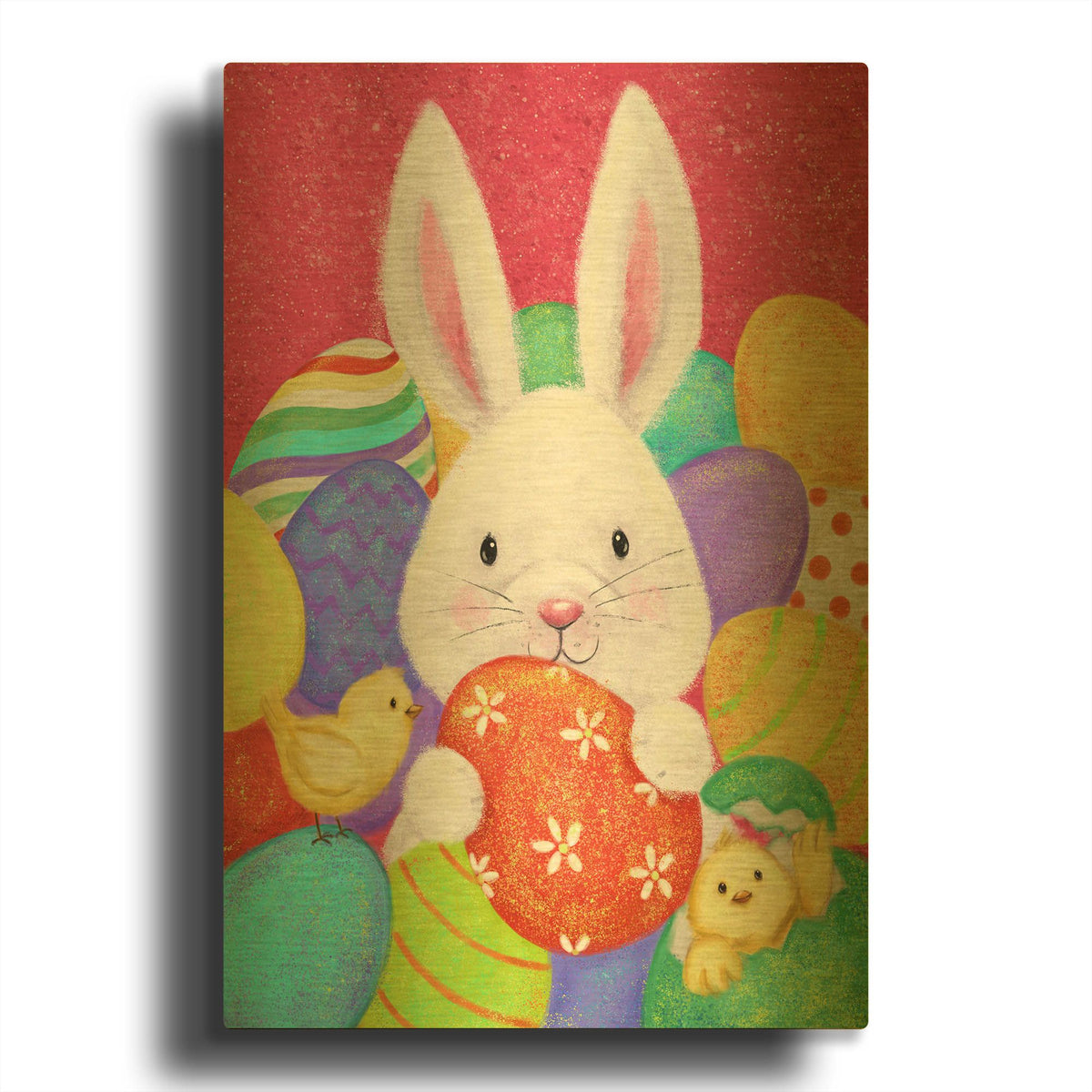 'Easter Rabbit' By Makiko Gold Metal Wall Art