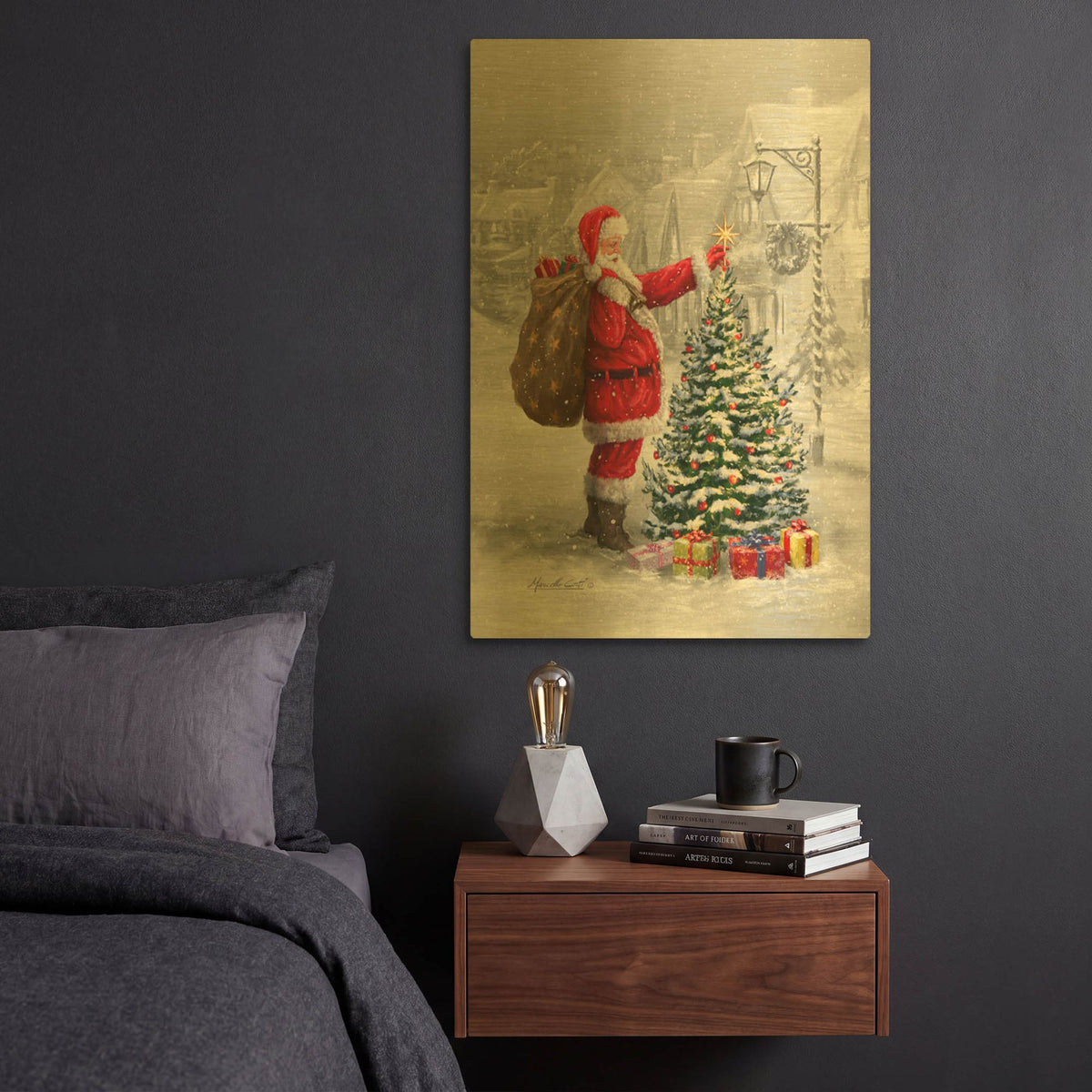 'The Final Touch' By Ali Corti Gold Metal Wall Art