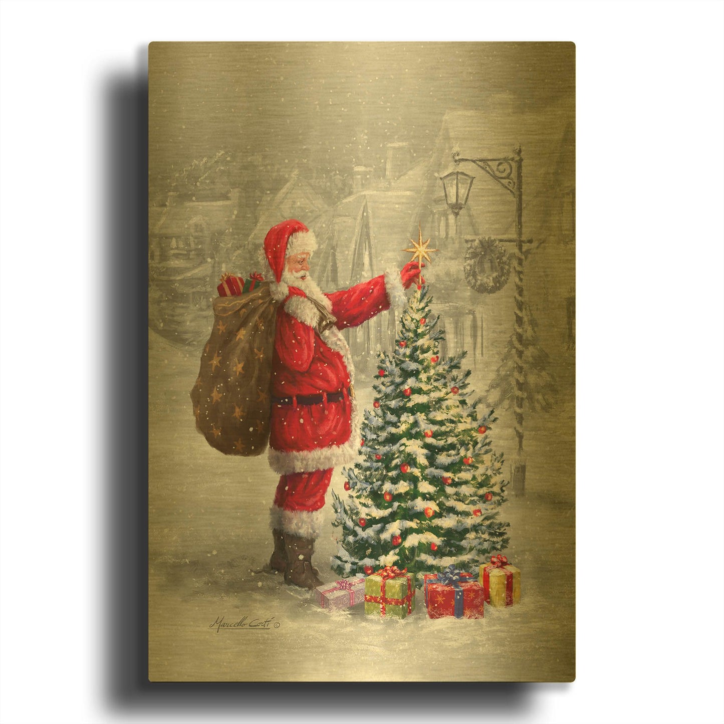 'The Final Touch' By Ali Corti Gold Metal Wall Art