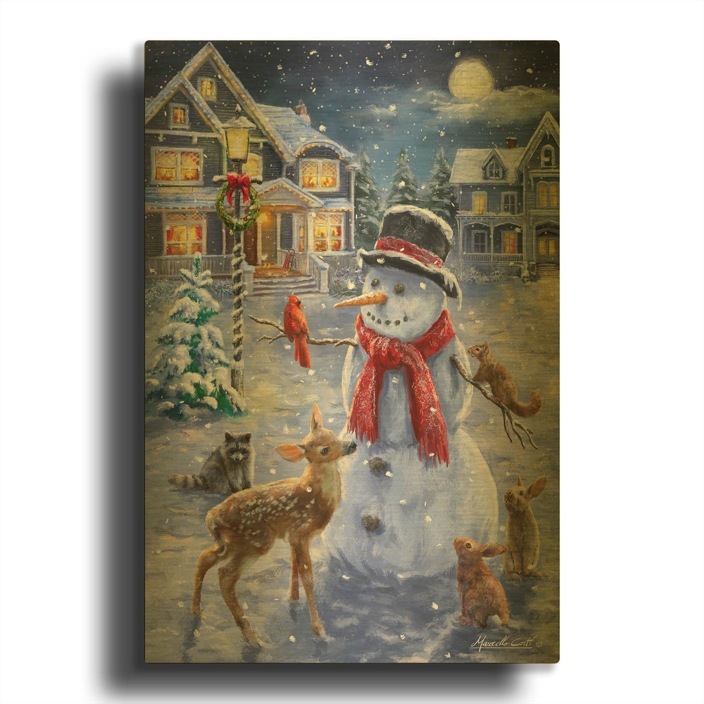 'Christmas Cuties' By Ali Corti Gold Metal Wall Art