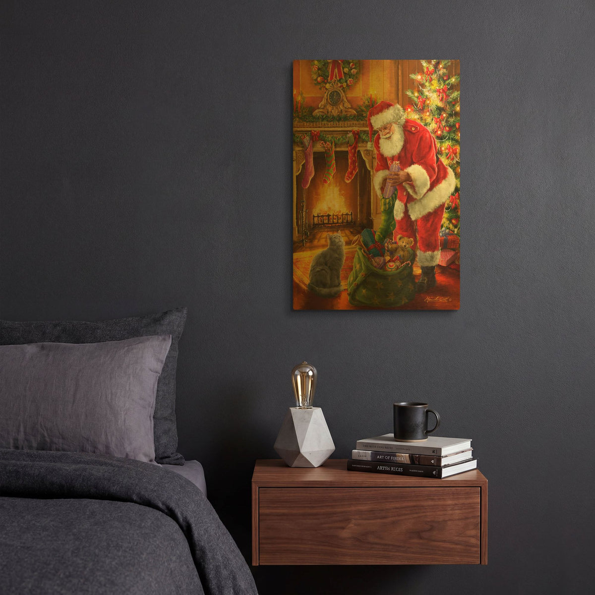 'Santa Has Arrived' By Ali Corti Gold Metal Wall Art