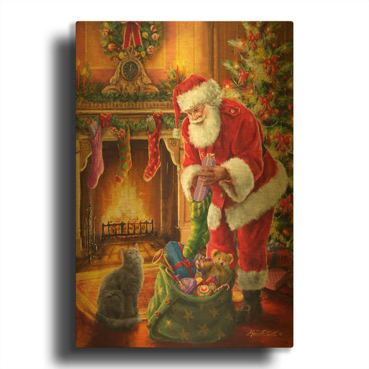 'Santa Has Arrived' By Ali Corti Gold Metal Wall Art