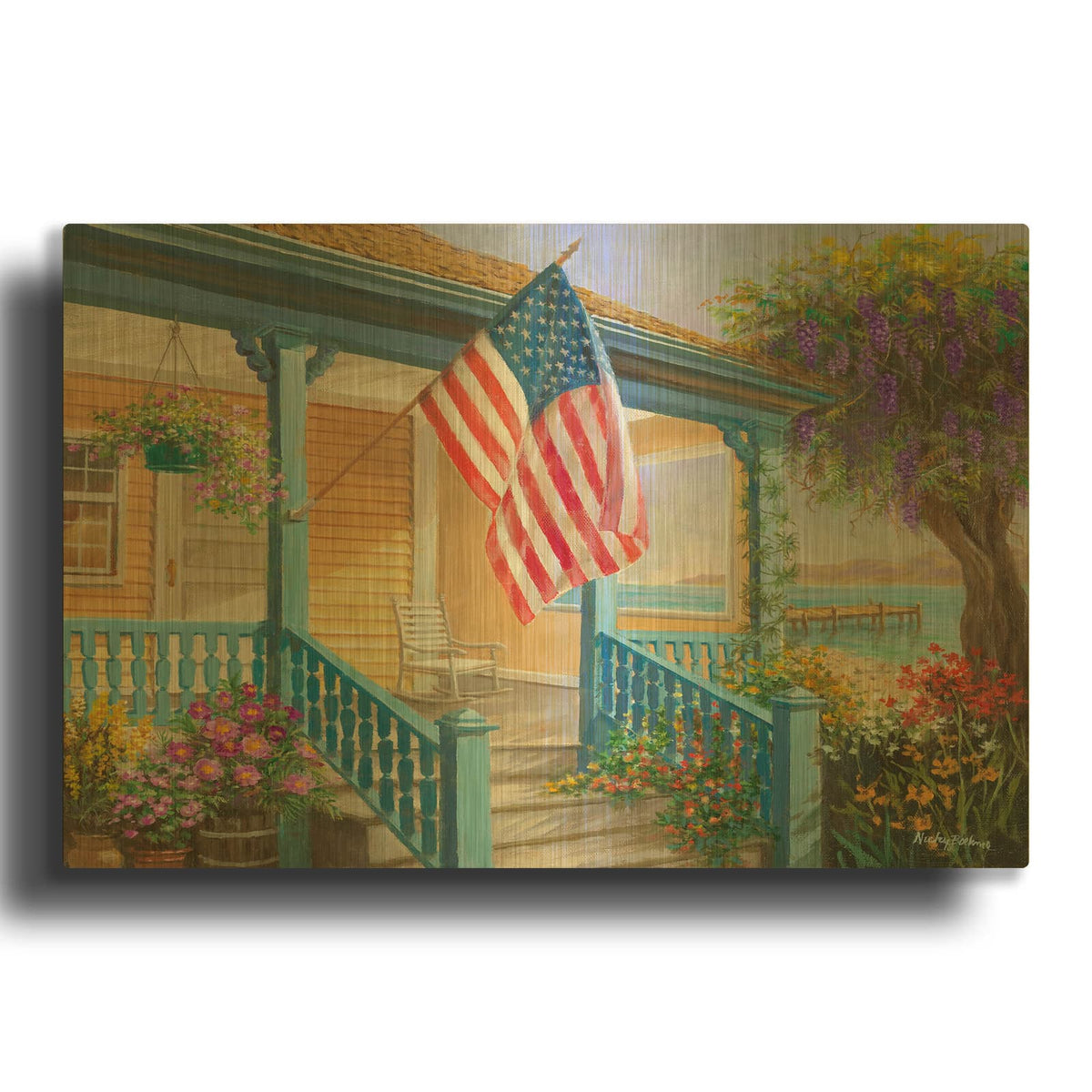 'My Home Sweet Home' By Nicky Boehme Gold Metal Wall Art
