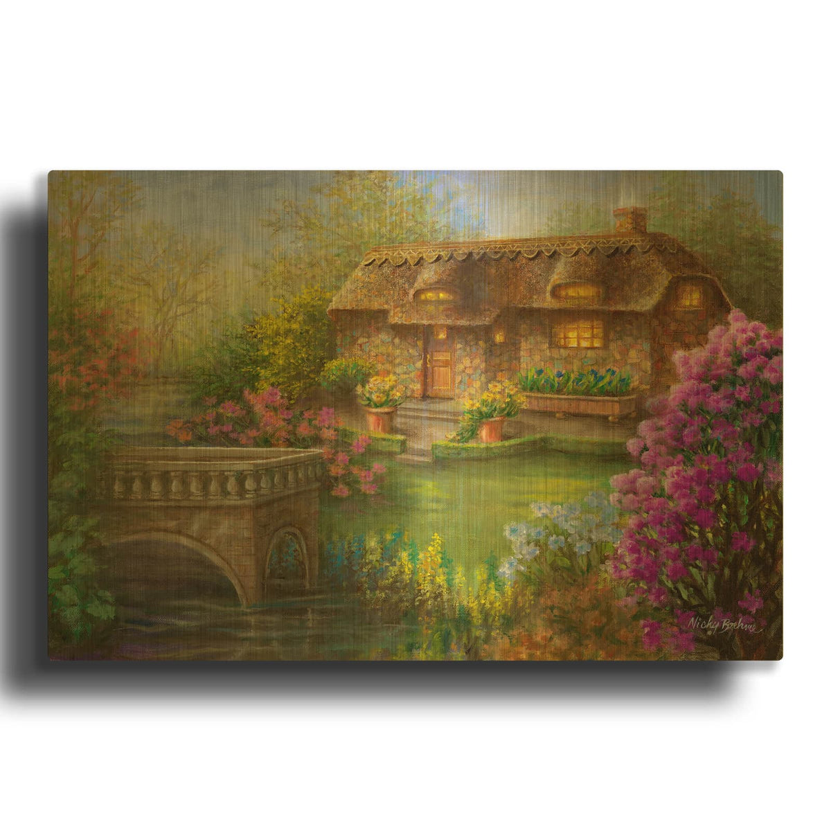 'My Summer Hideaway' By Nicky Boehme Gold Metal Wall Art