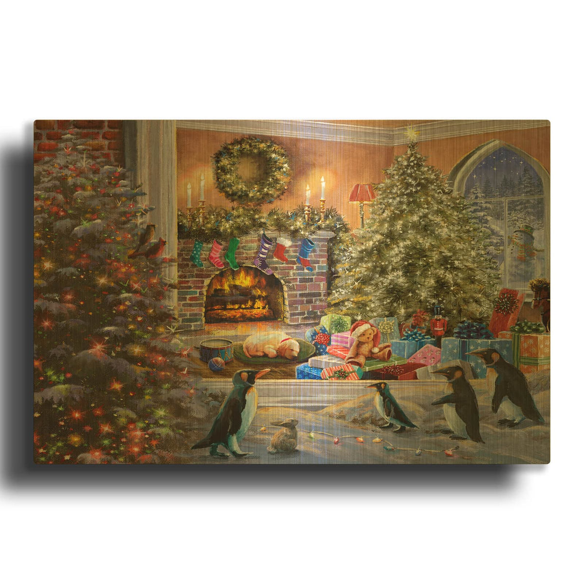 'A Magical View to Christmas' By Nicky Boehme Gold Metal Wall Art
