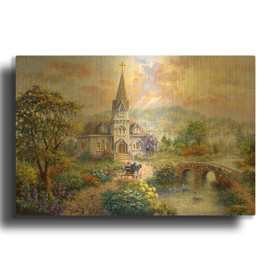 'Pray For World Peace' By Nicky Boehme Gold Metal Wall Art