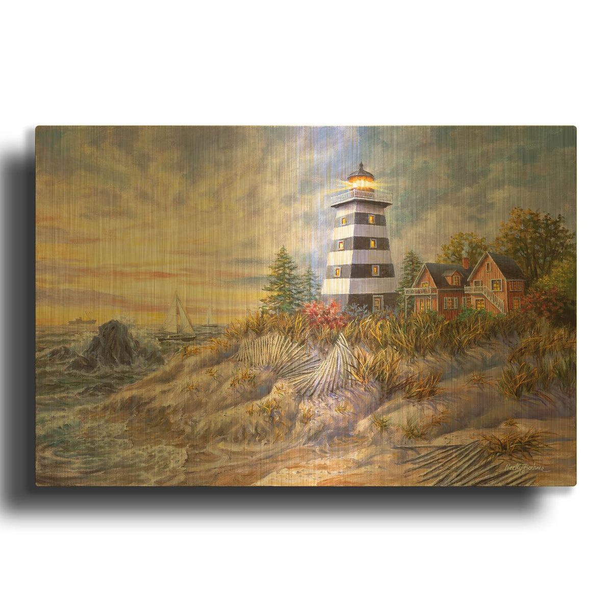 'Out Of Harm’s Way' By Nicky Boehme Gold Metal Wall Art