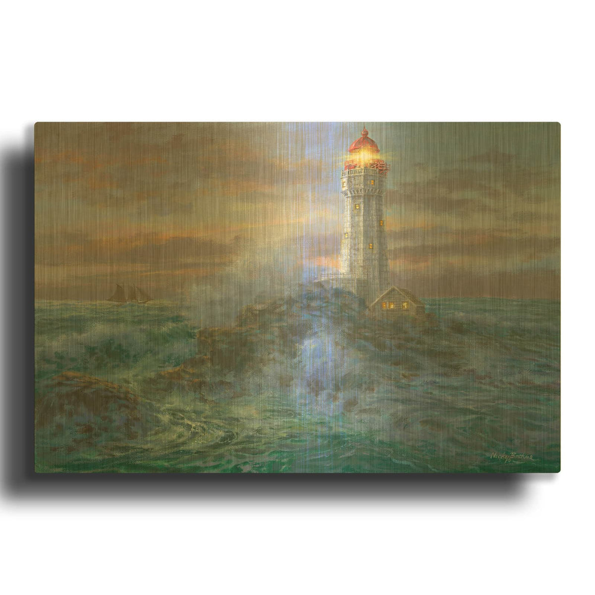 'Stormy Weather' By Nicky Boehme Gold Metal Wall Art