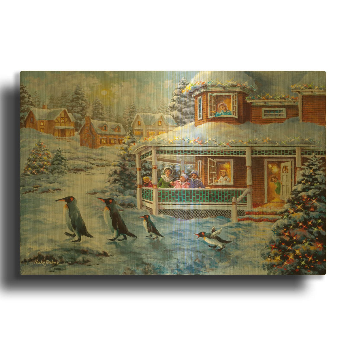 'Hey! Wait For Me' By Nicky Boehme Gold Metal Wall Art