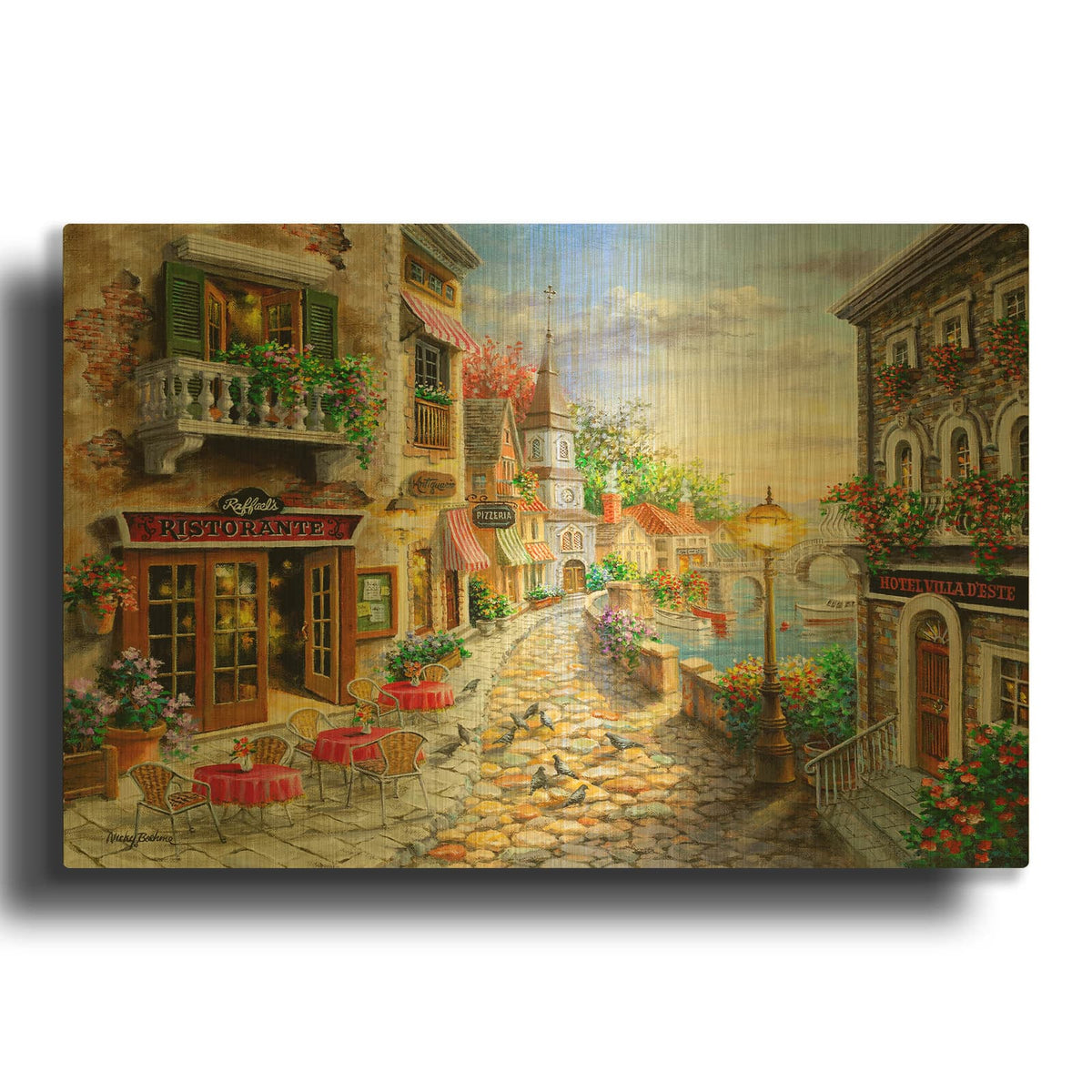 'Invitation To Dine' By Nicky Boehme Gold Metal Wall Art