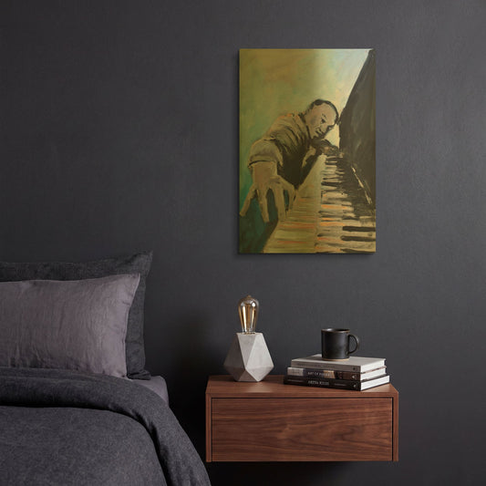 'Piano Man' By JD Gold Metal Wall Art