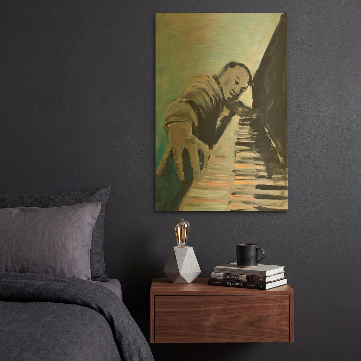 'Piano Man' By JD Gold Metal Wall Art