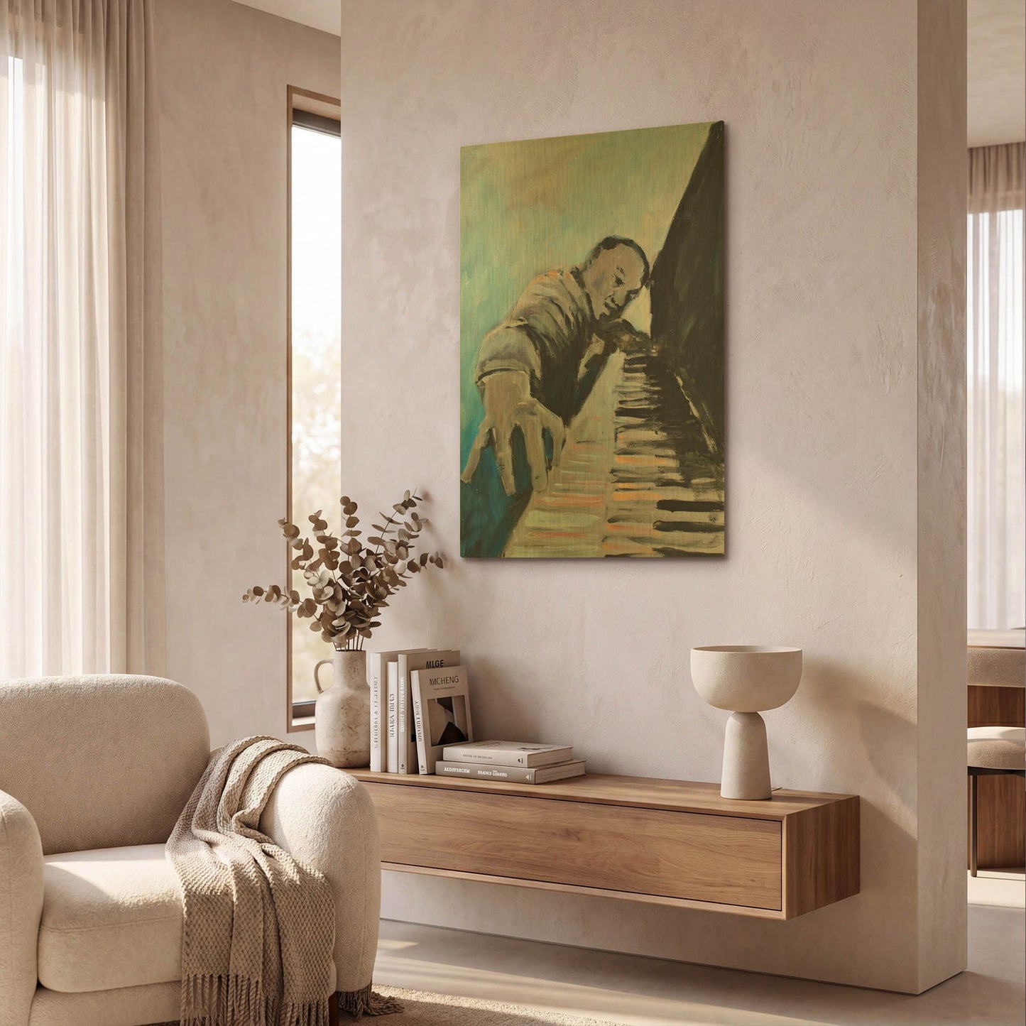 'Piano Man' By JD Gold Metal Wall Art