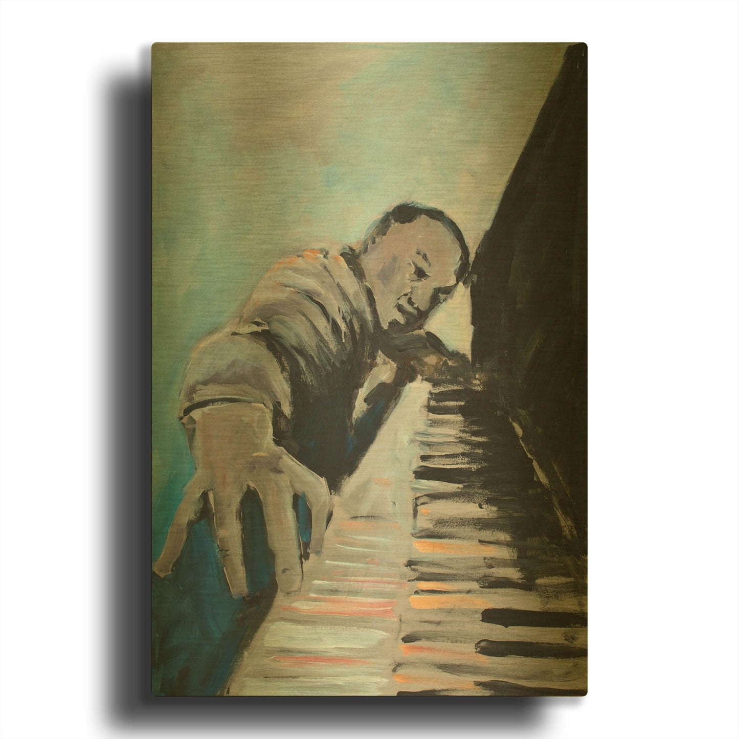 'Piano Man' By JD Gold Metal Wall Art