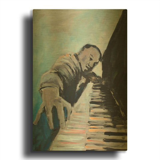 'Piano Man' By JD Gold Metal Wall Art