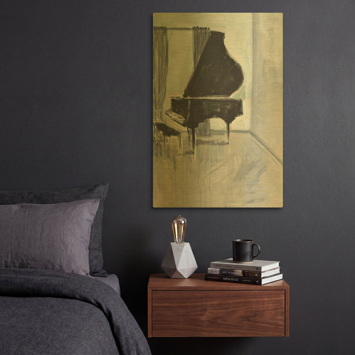 'Piano 4' By JD Gold Metal Wall Art
