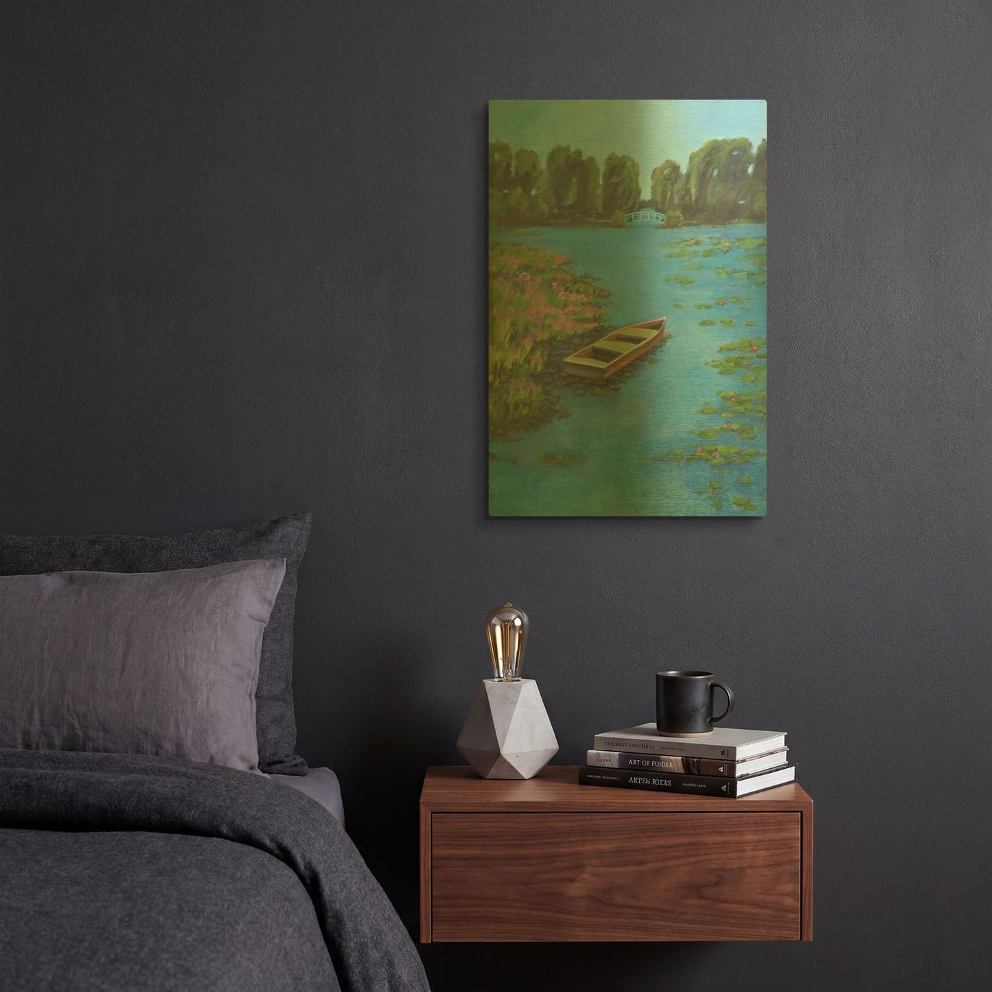 'Boat Pond' By JD Gold Metal Wall Art