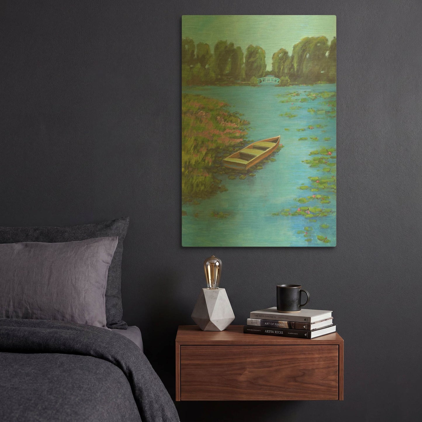 'Boat Pond' By JD Gold Metal Wall Art