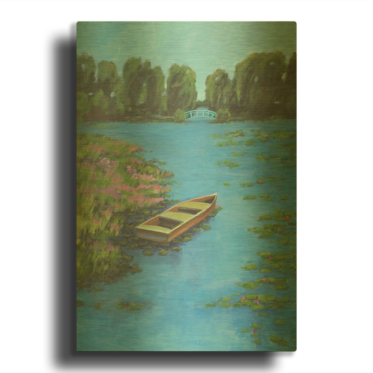 'Boat Pond' By JD Gold Metal Wall Art