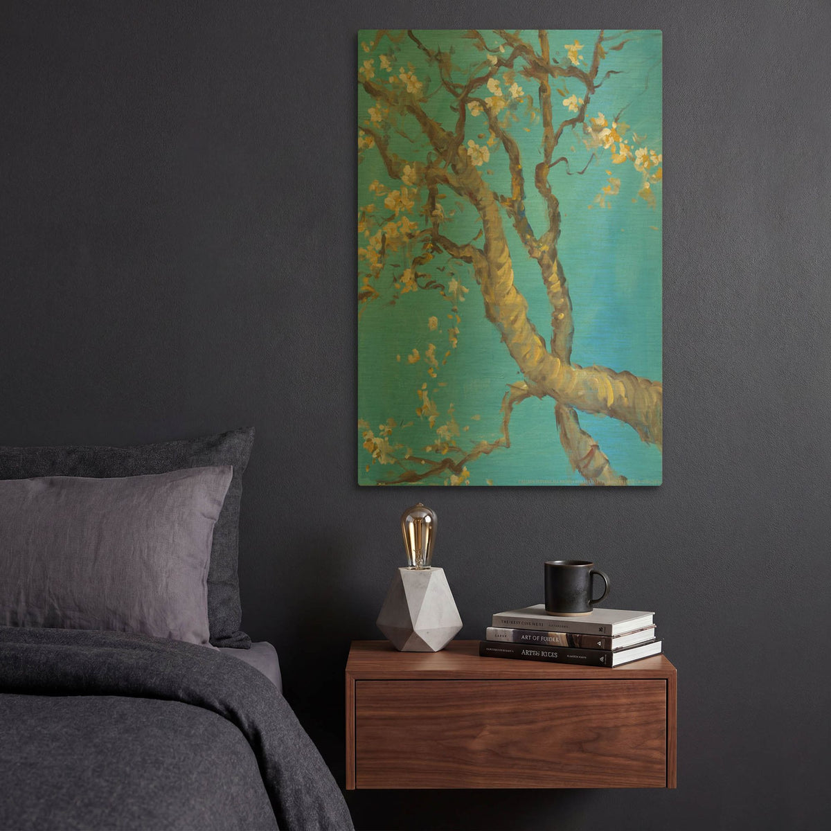 'Cherry Blossoms 1' By JD Gold Metal Wall Art