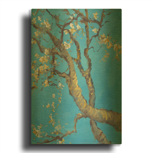 'Cherry Blossoms 1' By JD Gold Metal Wall Art