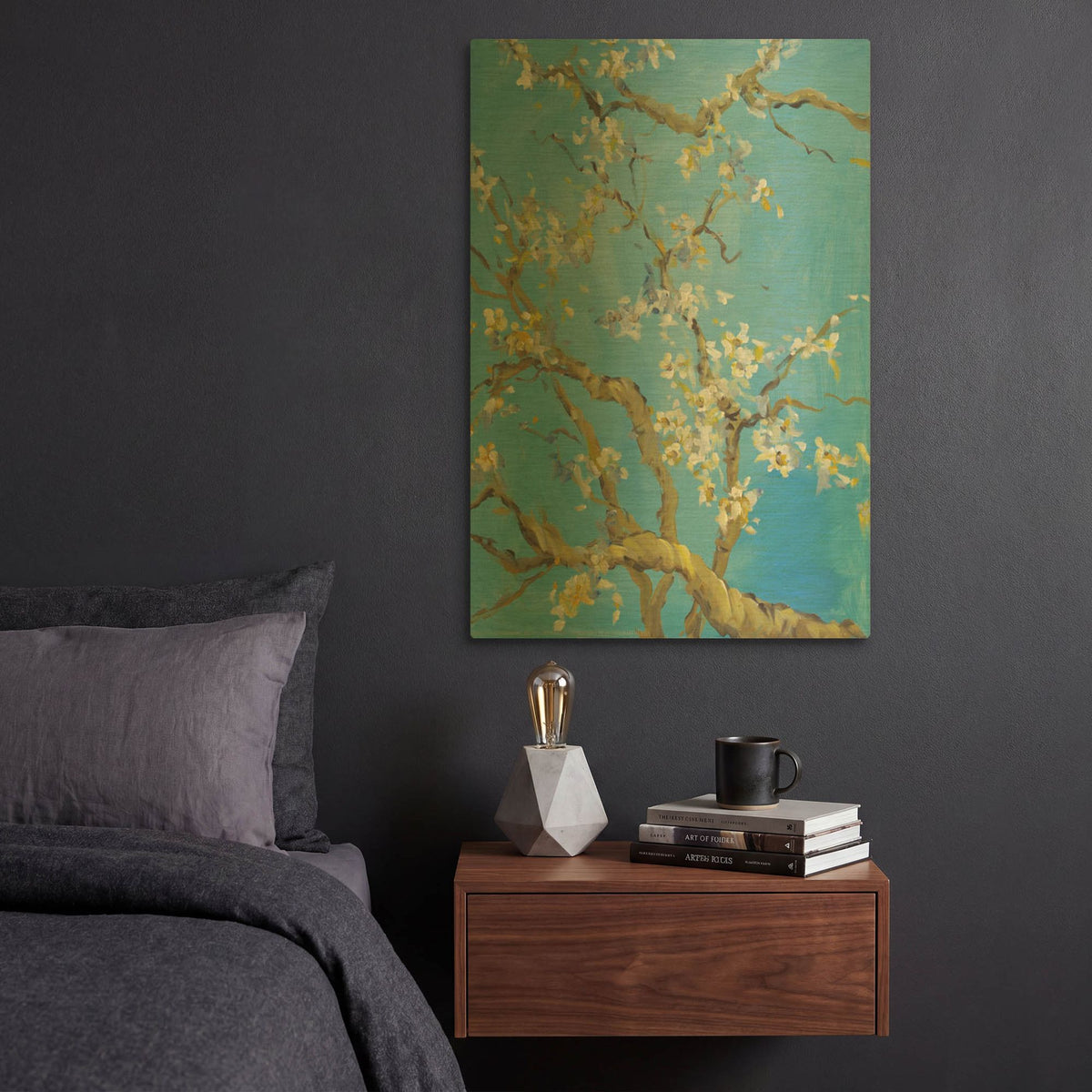 'Cherry Blossoms 2' By JD Gold Metal Wall Art
