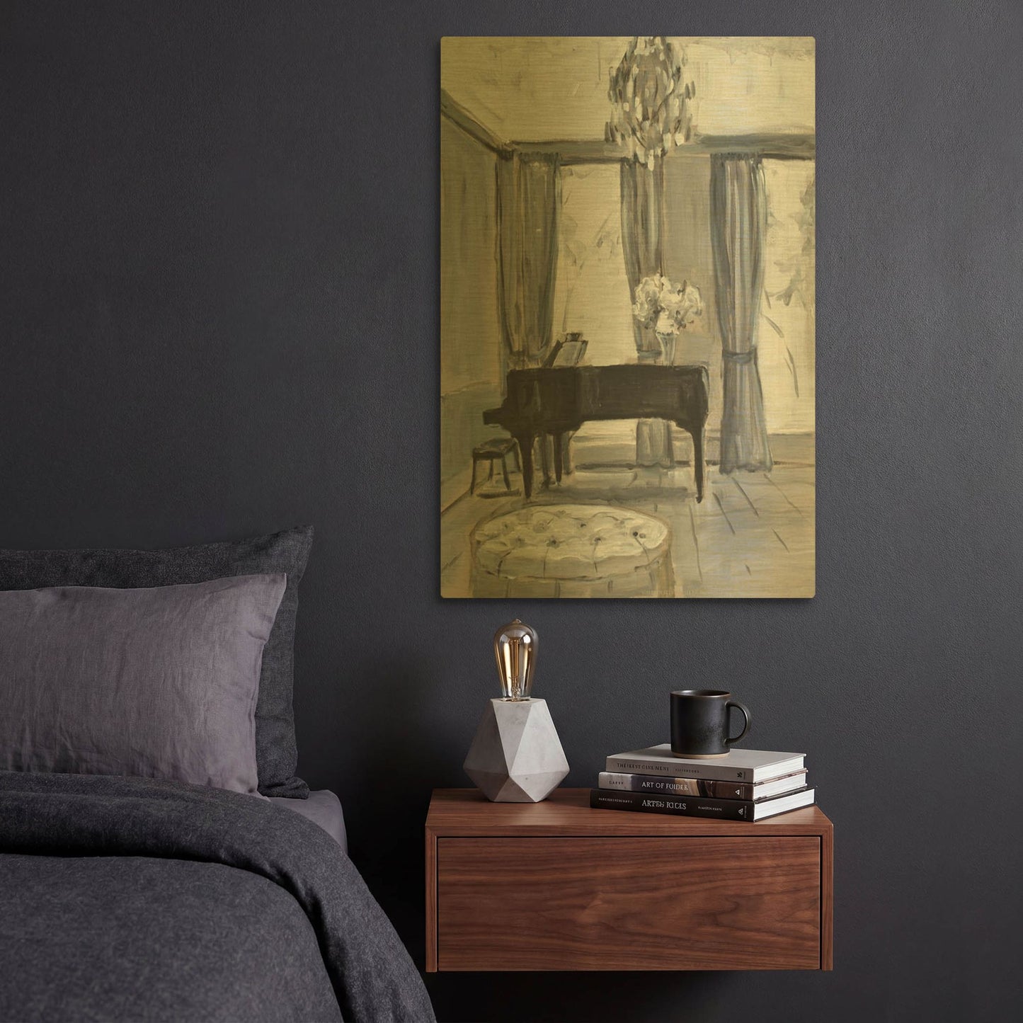 'Piano Room' By JD Gold Metal Wall Art