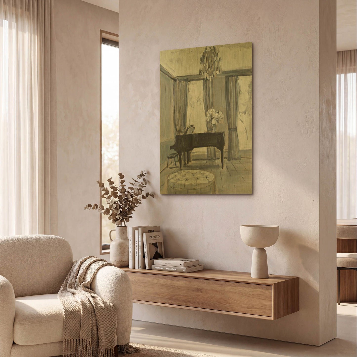 'Piano Room' By JD Gold Metal Wall Art
