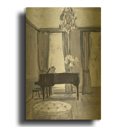'Piano Room' By JD Gold Metal Wall Art