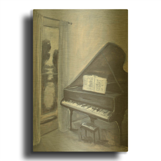 'Piano With A View' By JD Gold Metal Wall Art