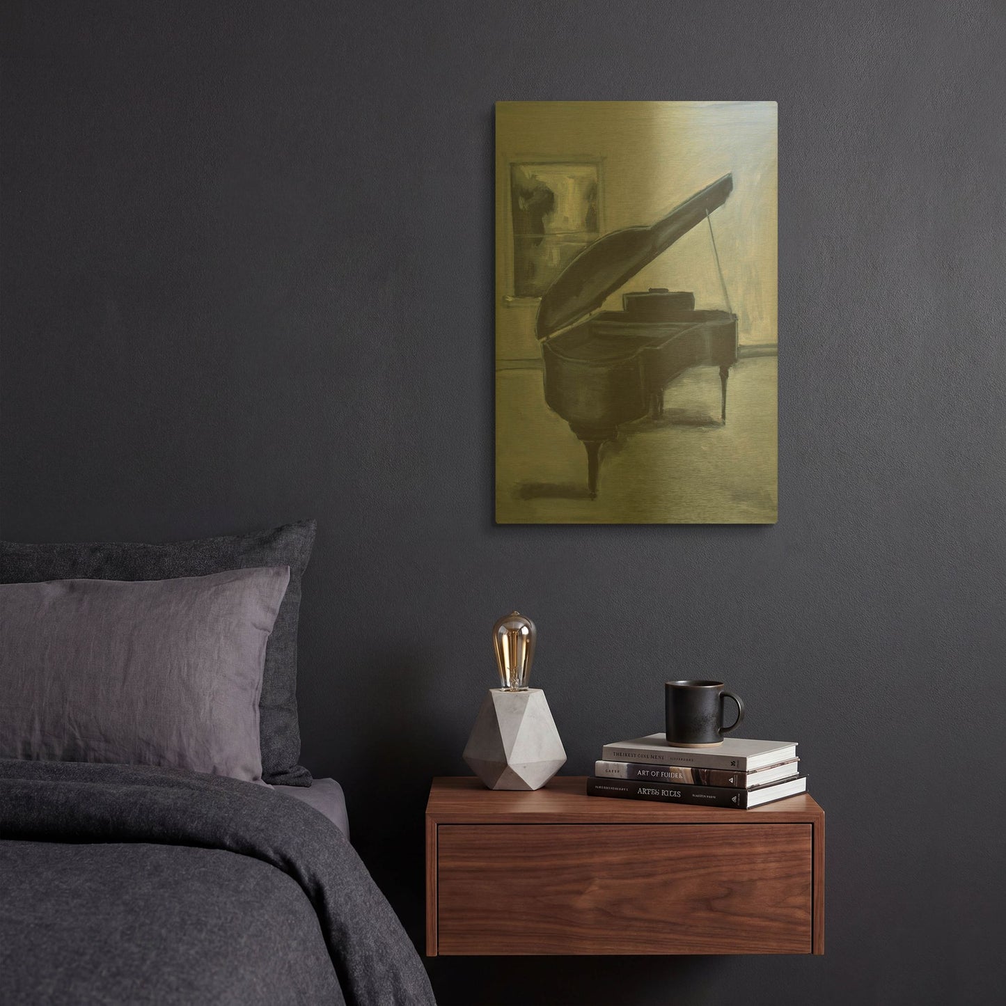 'Blue Piano' By JD Gold Metal Wall Art