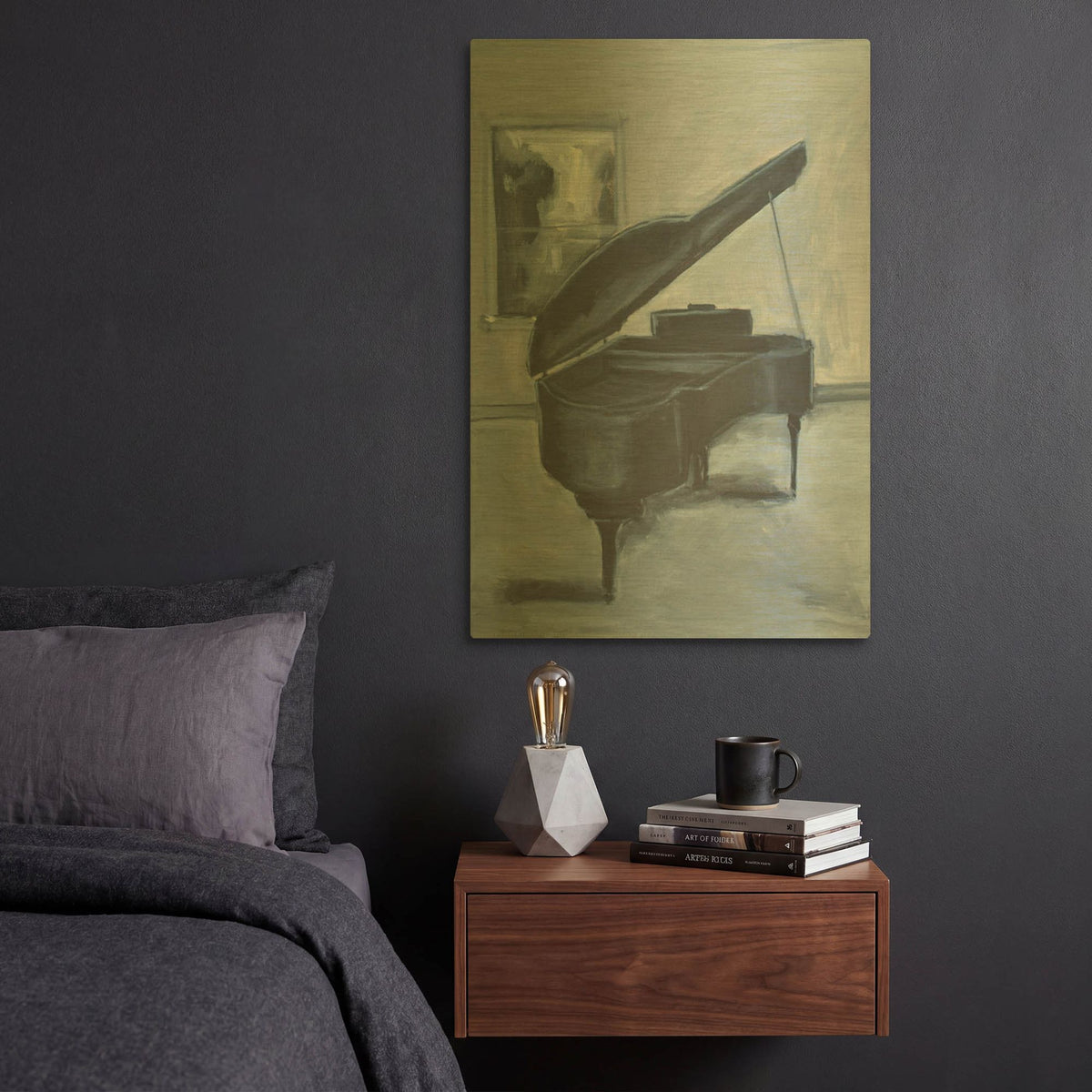 'Blue Piano' By JD Gold Metal Wall Art