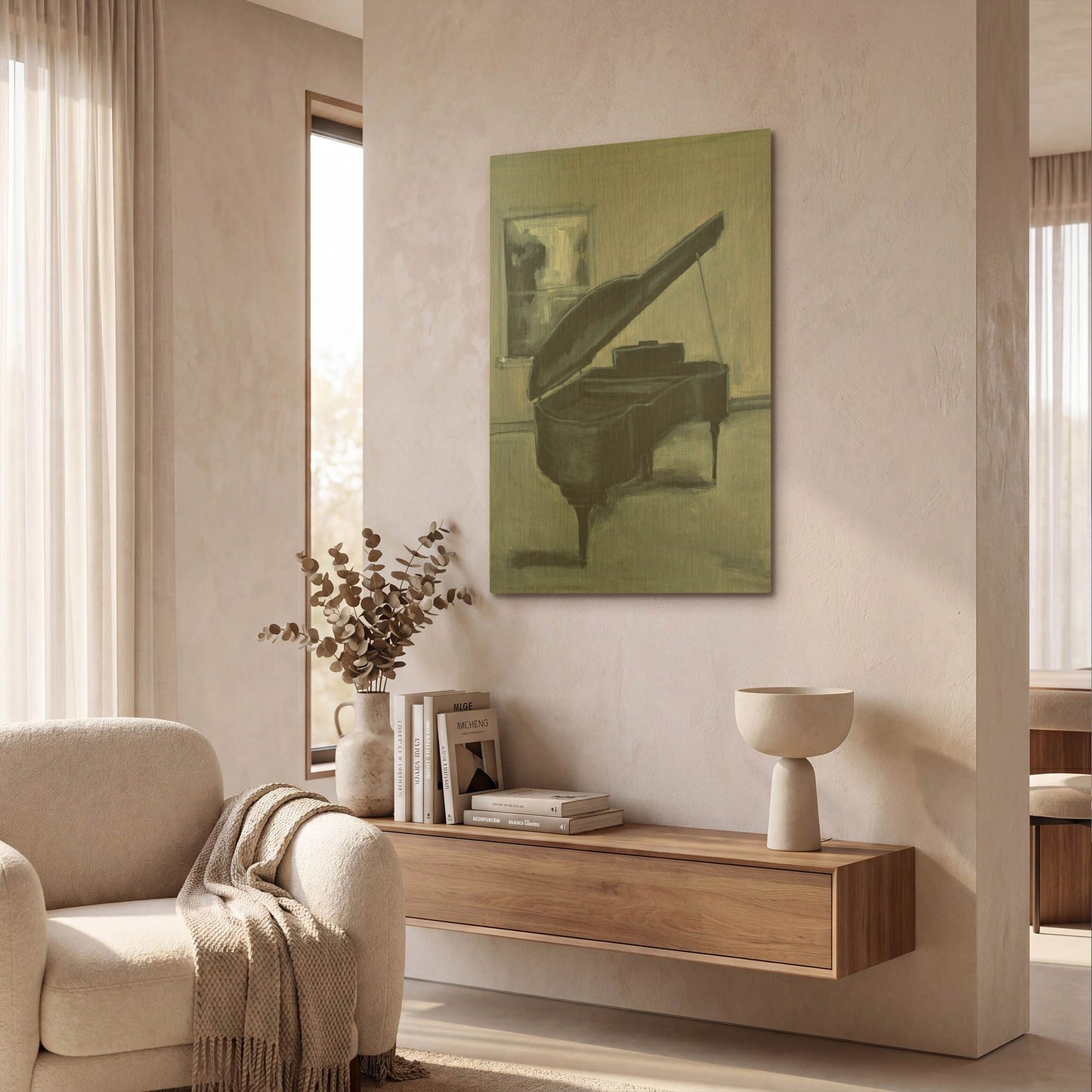 'Blue Piano' By JD Gold Metal Wall Art