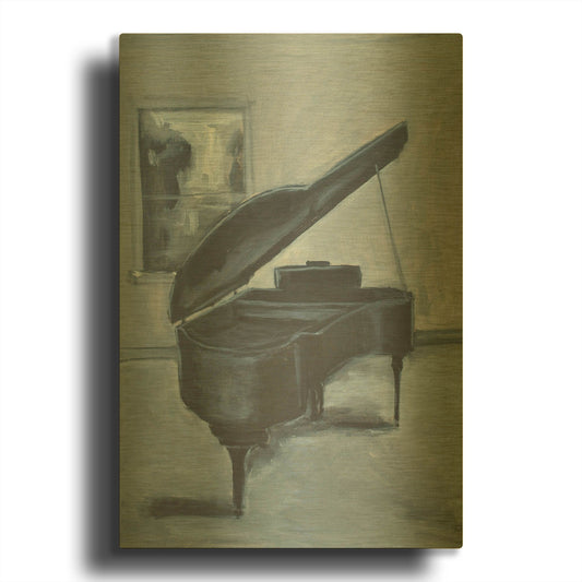 'Blue Piano' By JD Gold Metal Wall Art