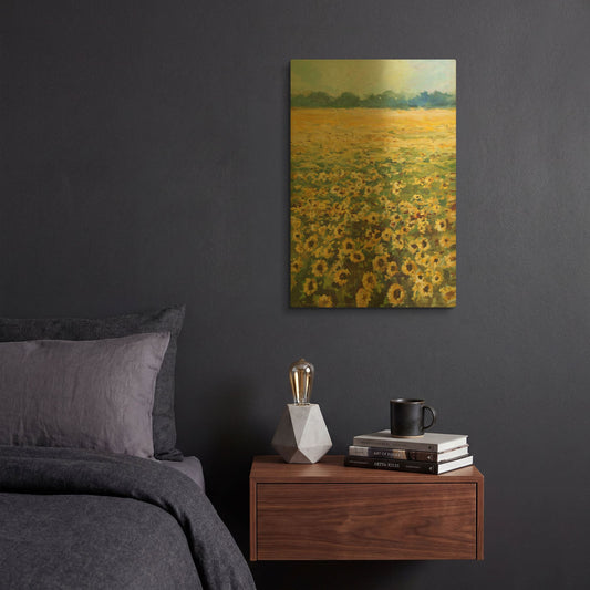 'Sunflowers' By JD Gold Metal Wall Art