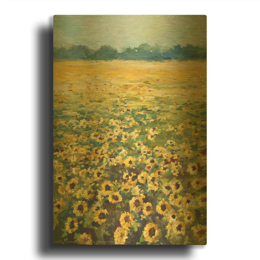 'Sunflowers' By JD Gold Metal Wall Art