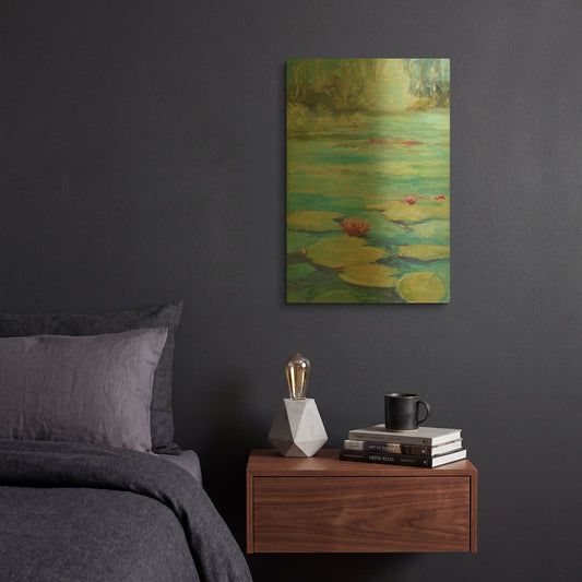 'Lily Pond' By JD Gold Metal Wall Art