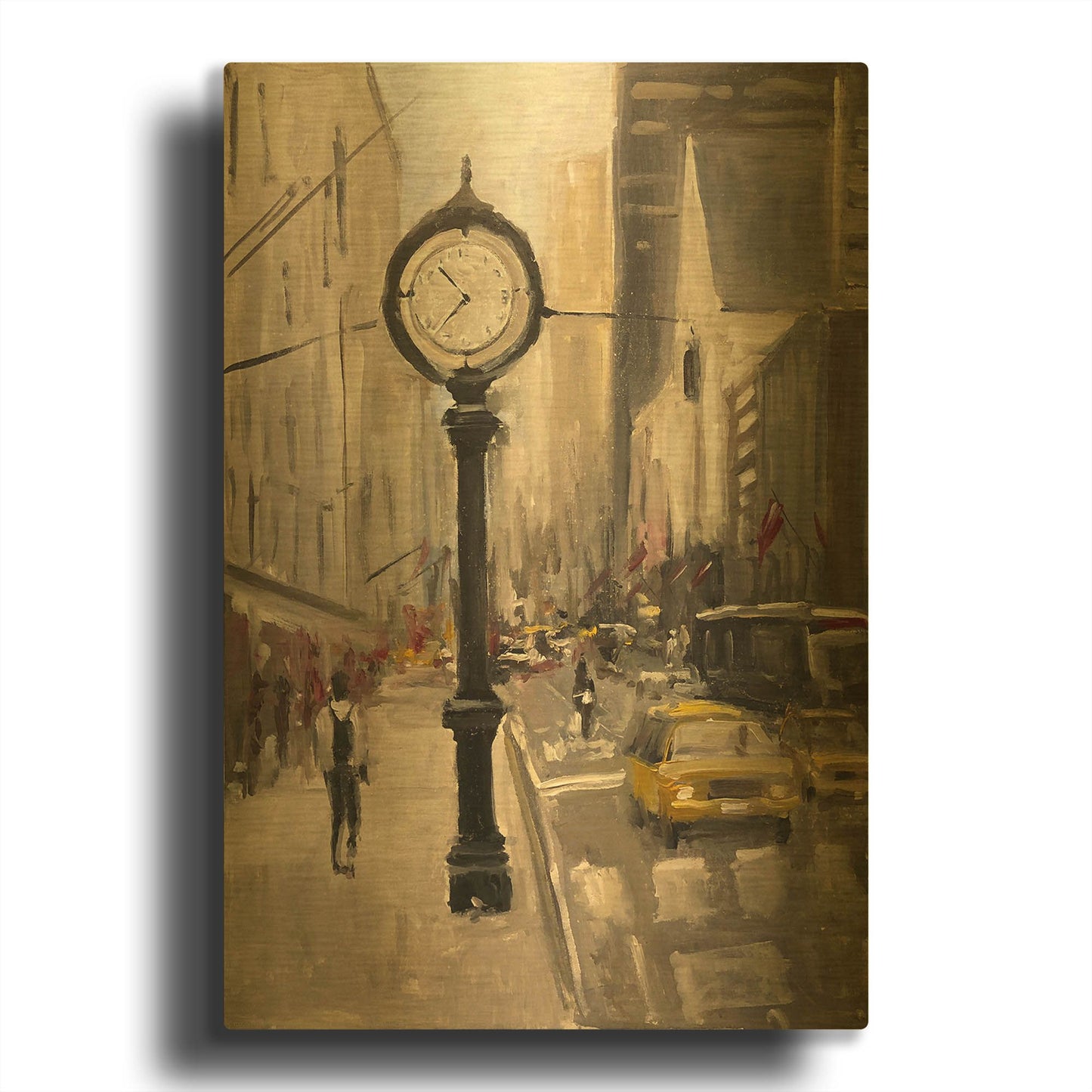 'City Time' By JD Gold Metal Wall Art